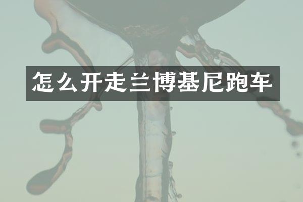 怎么开走兰博基尼跑车
