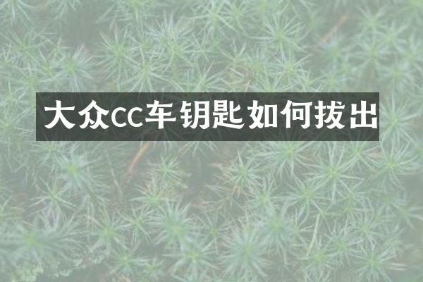 大众cc车钥匙如何拔出