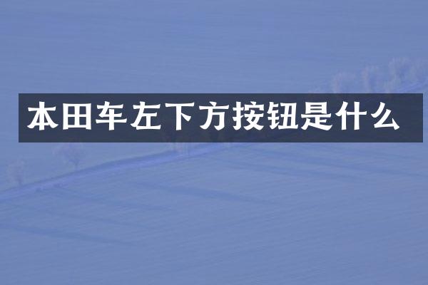 本田车左下方按钮是什么