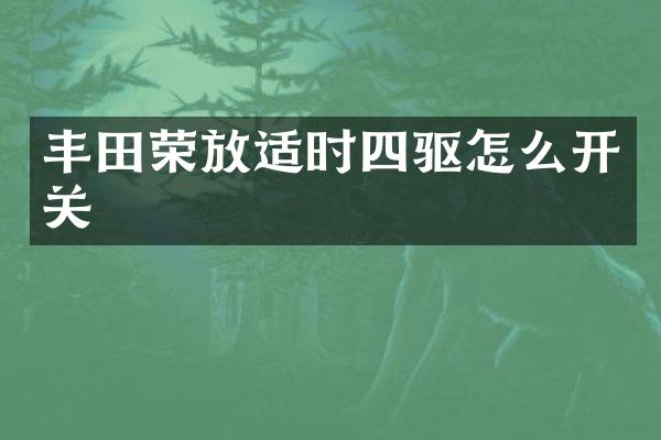 丰田荣放适时四驱怎么开关