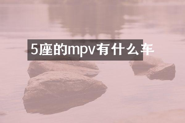 5座的mpv有什么车
