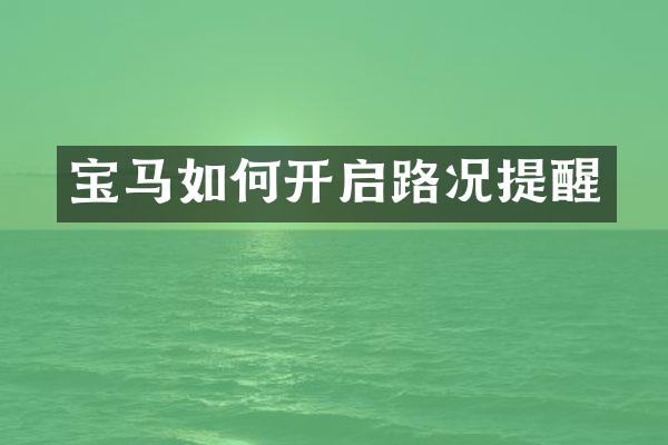 宝马如何开启路况提醒