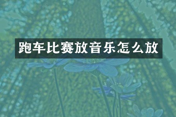 跑车比赛放音乐怎么放