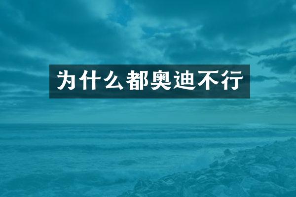 为什么都奥迪不行