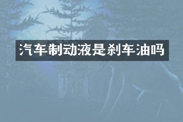 汽车制动液是刹车油吗
