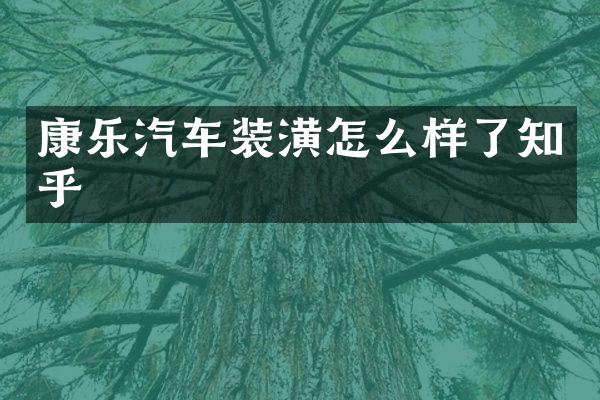 康乐汽车装潢怎么样了知乎