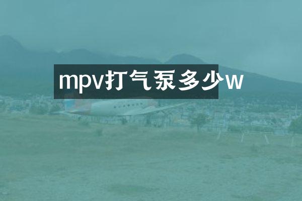 mpv打气泵多少w