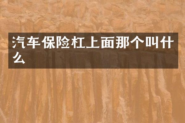 汽车保险杠上面那个叫什么