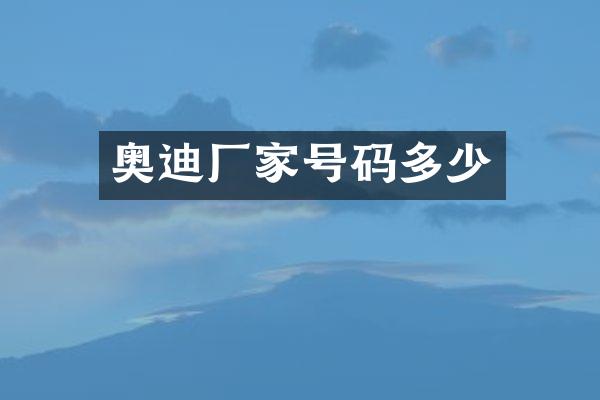 奥迪厂家号码多少