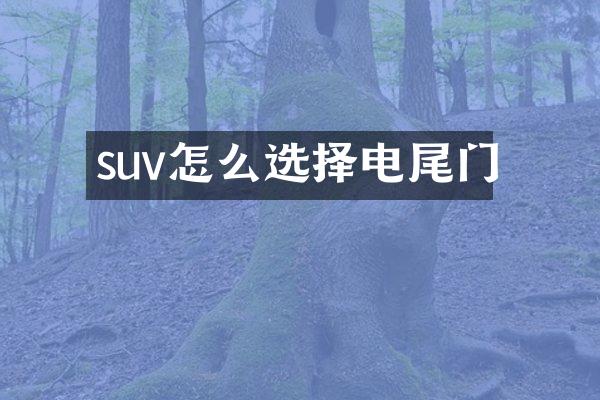 suv怎么选择电尾门