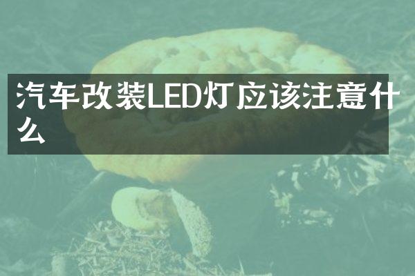 汽车改装LED灯应该注意什么