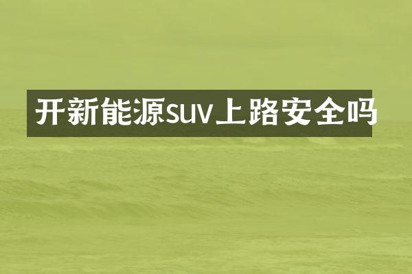 开新能源suv上路安全吗