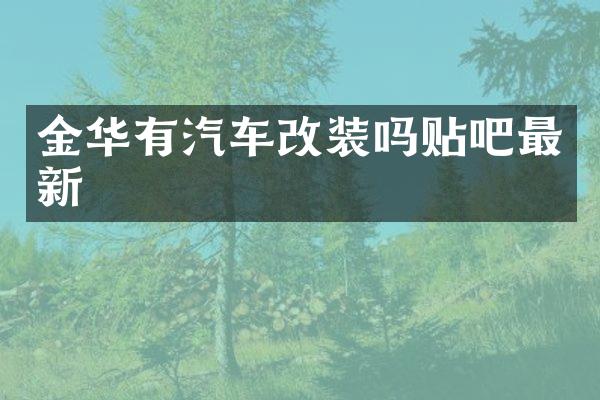 金华有汽车改装吗贴吧最新
