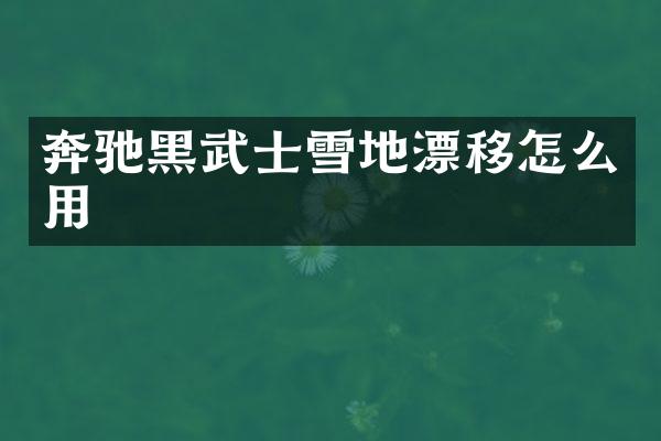 奔驰黑武士雪地漂移怎么用