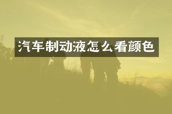 汽车制动液怎么看颜色