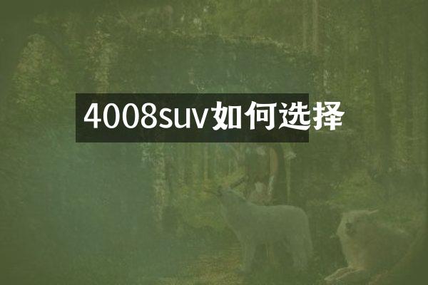 4008suv如何选择