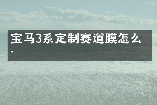宝马3系定制赛道膜怎么样