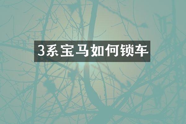 3系宝马如何锁车