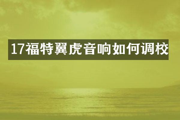 17福特翼虎音响如何调校