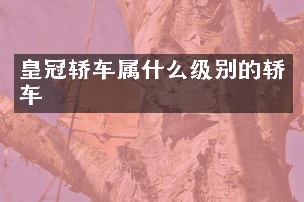 皇冠轿车级别的轿车