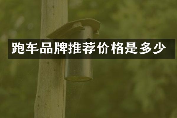 跑车品牌推荐价格是多少