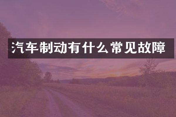 汽车制动有什么常见故障