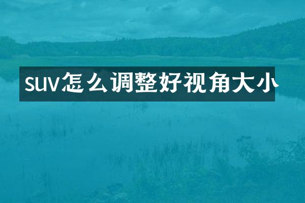 suv怎么调整好视角大小