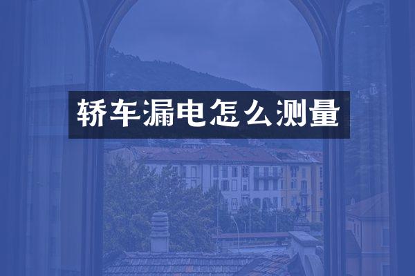 轿车漏电怎么测量