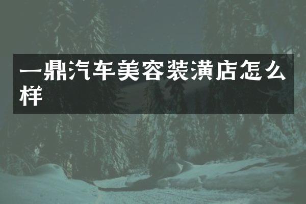 一鼎汽车美容装潢店怎么样