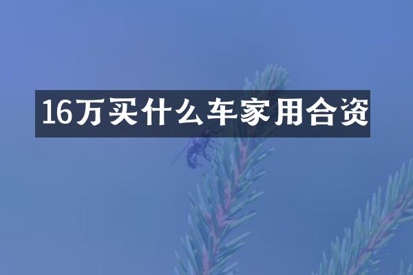 16万车家用合资