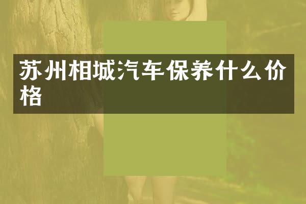 苏州相城汽车保养什么价格