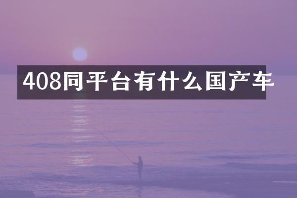 408同平台有什么国产车