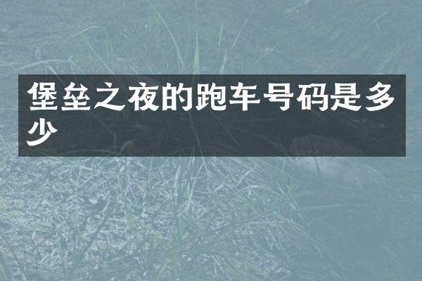 堡垒之夜的跑车号码是多少