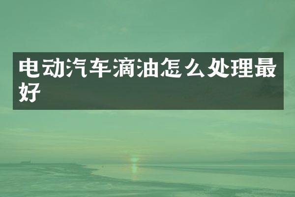 电动汽车滴油怎么处理最好