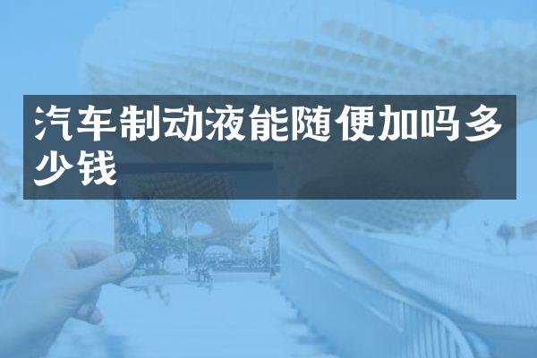 汽车制动液能随便加吗多少钱