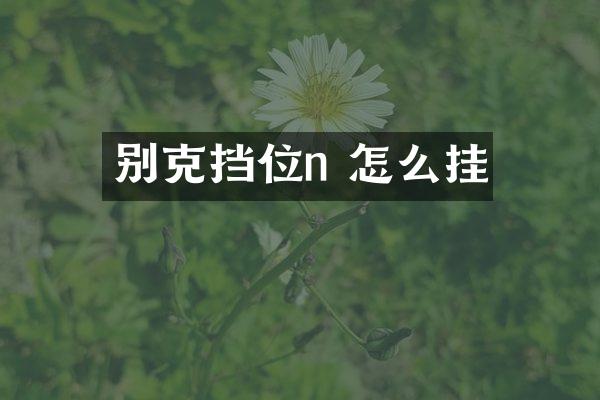 别克挡位n 怎么挂