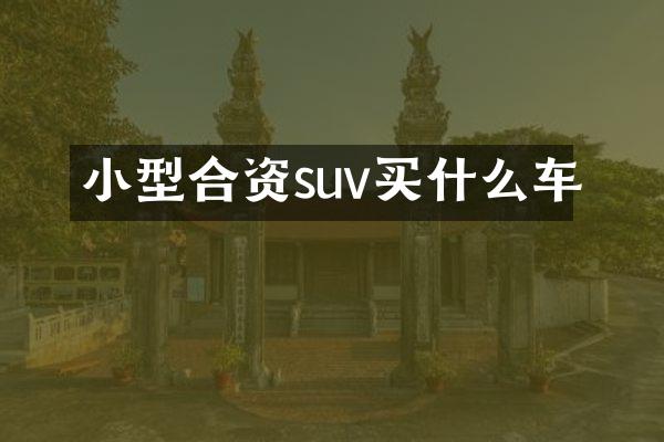 小型合资suv车
