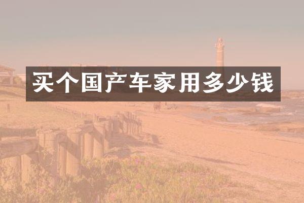 买个国产车家用多少钱