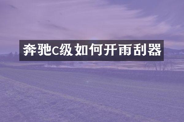 奔驰c级如何开雨刮器