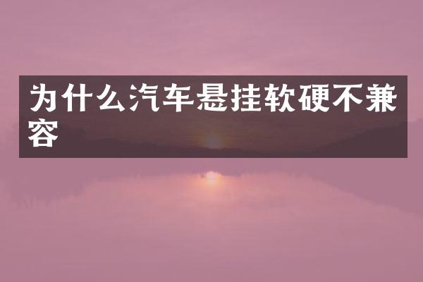 为什么汽车悬挂软硬不兼容