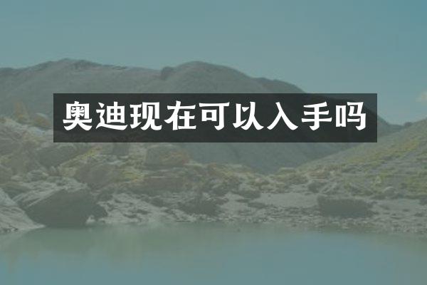 奥迪现在可以入手吗
