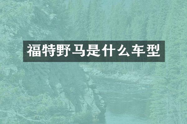 福特野马是什么车型