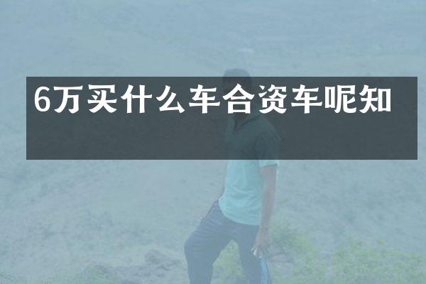 6万买什么车合资车呢知乎