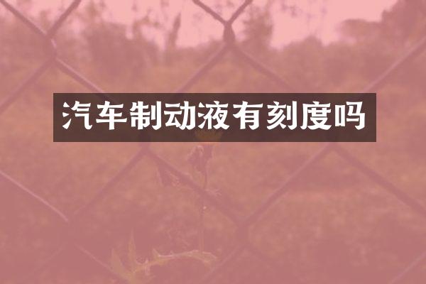 汽车制动液有刻度吗