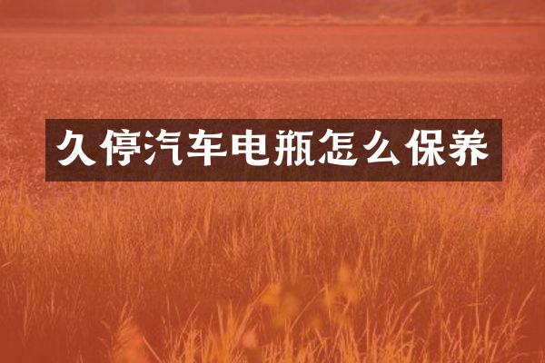 久停汽车电瓶怎么保养