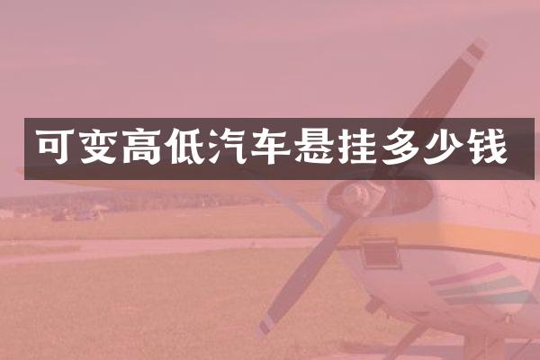 可变高低汽车悬挂多少钱