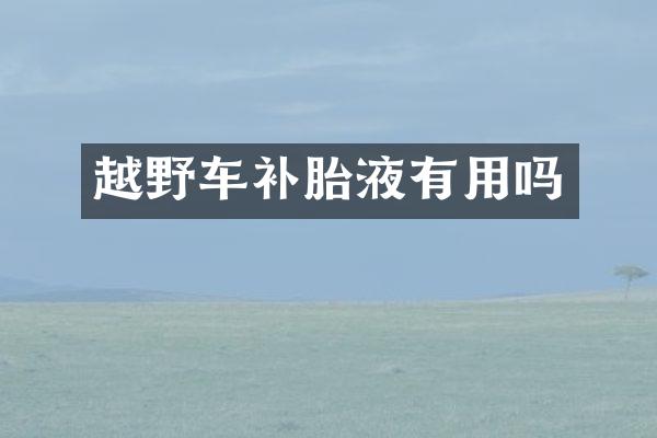 越野车补胎液有用吗