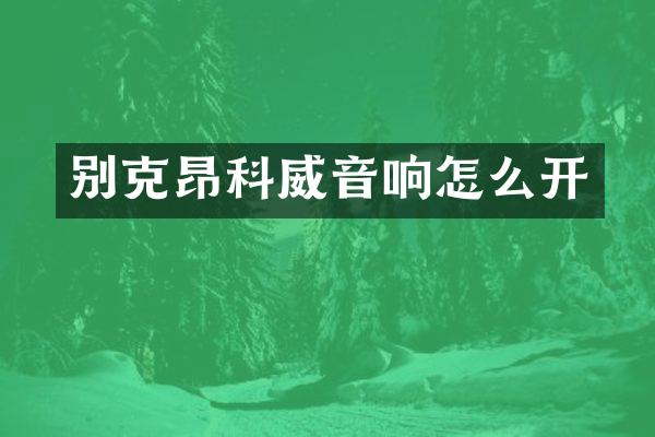别克昂科威音响怎么开