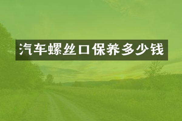 汽车螺丝口保养多少钱