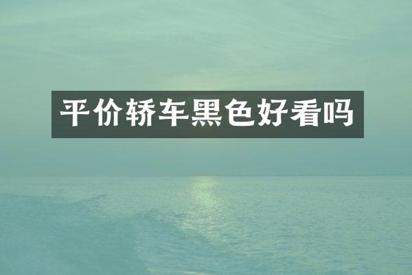 平价轿车黑色好看吗